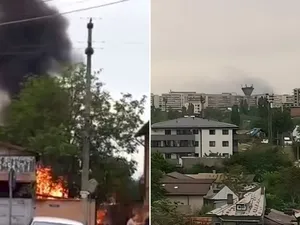 VIDEO Incendiu puternic în apropiere de Capitală. Bucureștenii spun că fumul se vede din Pantelimon - Foto: Colaj/ Facebook