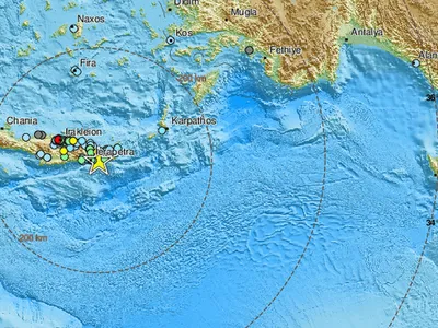 Cutremur de 5,8 grade în Creta - Foto: X / EMSC