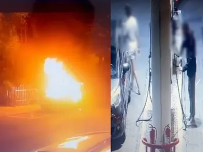 Mașina unei femei a fost incendiată. Cine i-a dat foc - Foto: imagini camere supraveghere