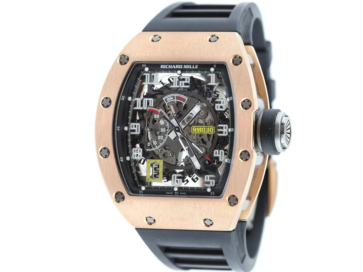 Ceas Richard Mille model RM030, din titan și aur roz, de mână, bărbătesc, în cutie originală