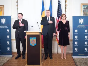 George Maior și fostul său adversar, Klaus Iohannis, în 2016 Foto: Ambasada României în SUA