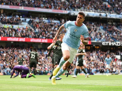 Joao Cancelo își sărbătorește golul din partida Manchester City - Southampton din Premier League - Foto: Profimedia Images