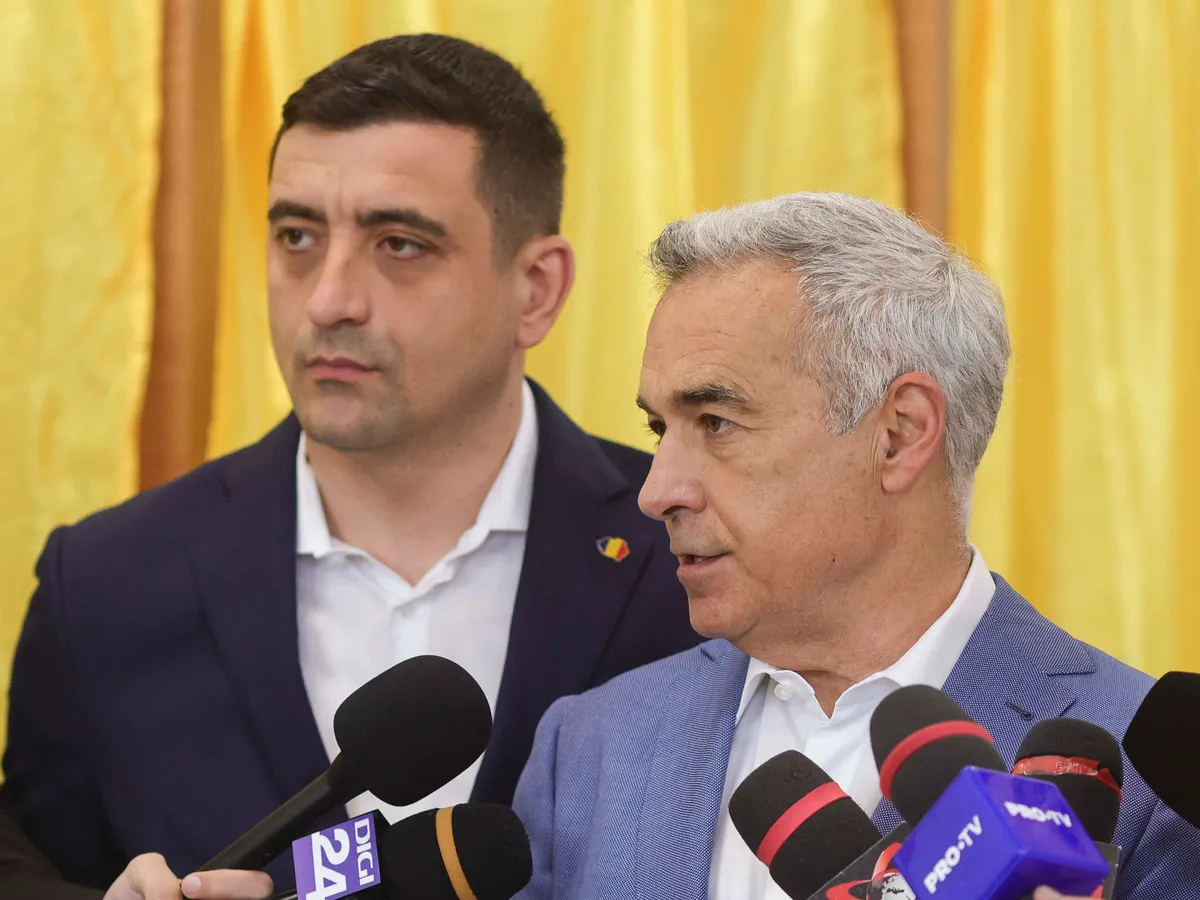 George Simion și Călin Georgescu - Foto: INQUAM PHOTOS / Octav Ganea