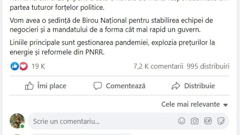 Simion se ia de Cioloș pe Facebook: „Cine crezi că te votează”/foto: facebook