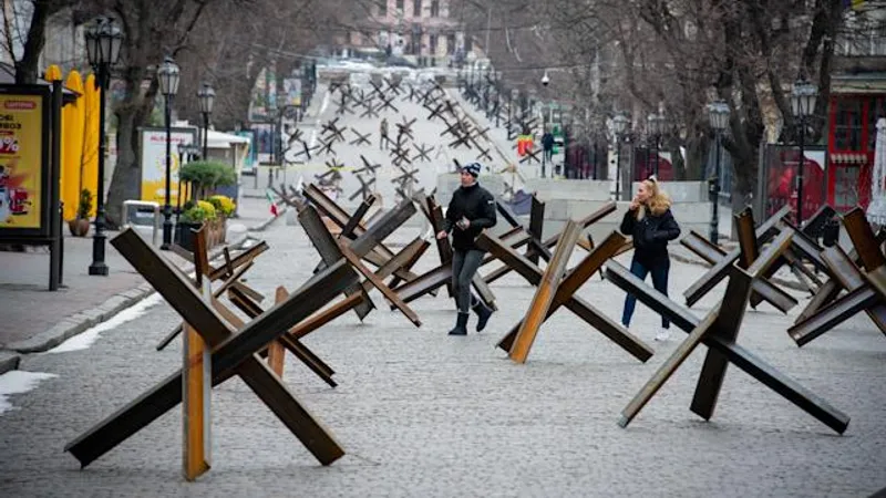 Baricade pe străzile din Odesa. / Foto: news.yahoo.com