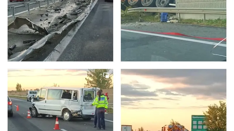 Un TIR a rupt parapeții pe A3 și a sărit pe contrasens. Șoferul a murit. / Foto: infotraficromania.ro