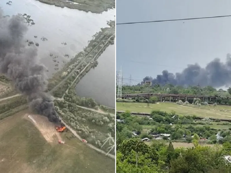 Incendiu violent la un depozit de anvelope. A fost emis un mesaj Ro-Alert - Foto: ISU Galați