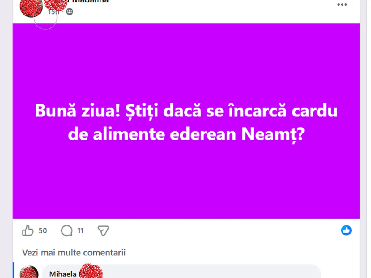 Postări despre cardul de alimente - Foto: FB