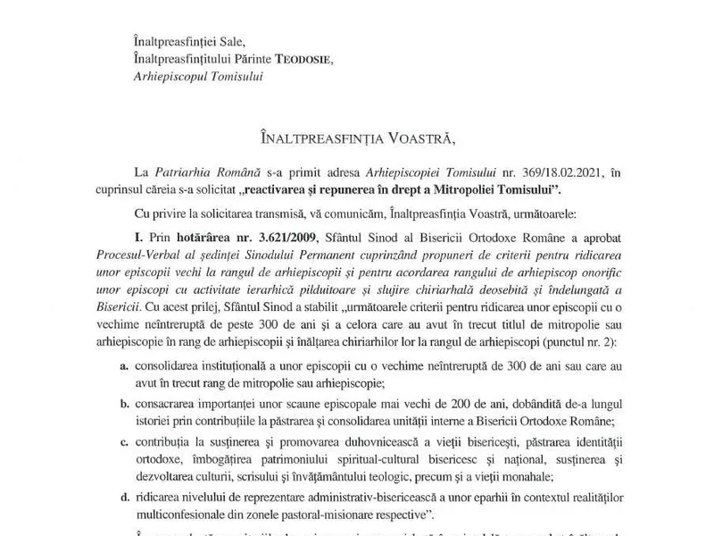 Patriarhia îi dă o palmă lui IPS Teodosie: refuză să-l facă mitropolit și îl acuză de fapte ilegale