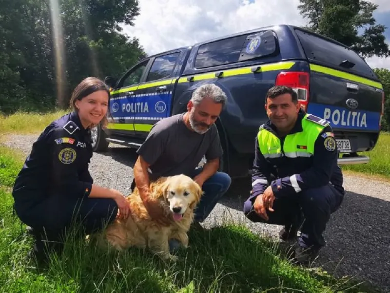 Un câine și-a regăsit stăpânii, cu ajutorul polițiștilor. Animalul dispăruse în urmă cu doi ani - Foto: opiniatimisoarei.ro