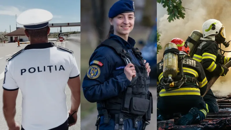 Polițiștii, pompierii și jandarmii câștigă puțini bani la debut Foto: Colaj Facebook
