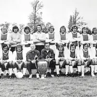 30 mai 1973,  Echipa Ajax Amsterdam cu al treilea trofeu european consecutiv