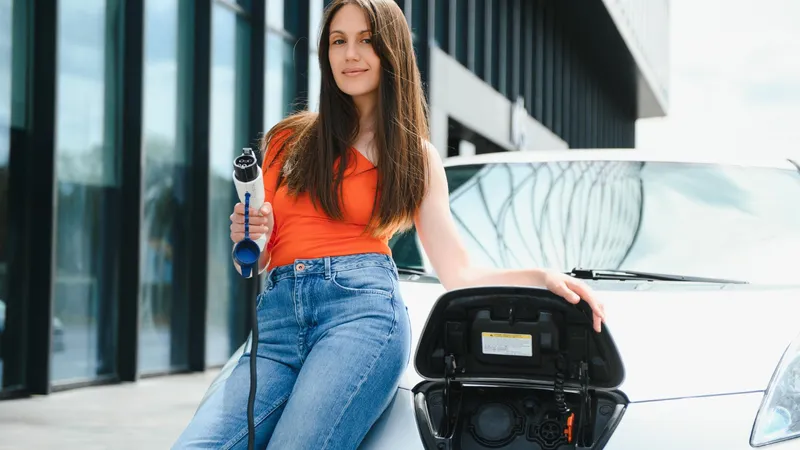 Femeie așteptând mașina electrică la încărcat - Foto: Freepik