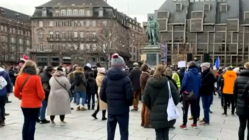 Proteste față de măsurile anti-Covid în toată Europa. 100.000 de francezi au ieșit în stradă. Captură TVR