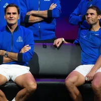 Roger Federer emoționat, alături de Rafael Nadal, după ultimul său meci ca profesionist înainte de a se retrage din sport la Laver Cup Tennis 2022 - Foto: PRofimedia Images/ Mark Greenwood