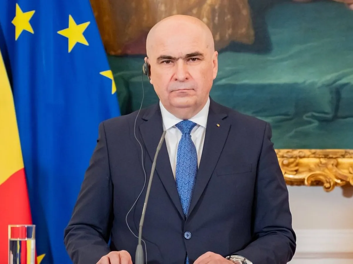 Premierul Ilie Bolojan dând declaraţii de presă - Foto: Profimedia Images