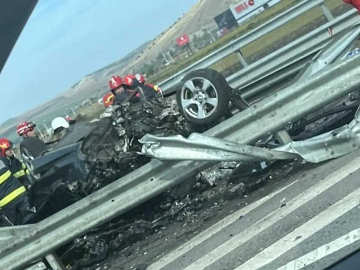 Accident grav pe Autostrada A3. Un bărbat de 35 de ani a murit pe loc, după ce s-a izbit de parapet - Foto: News.ro
