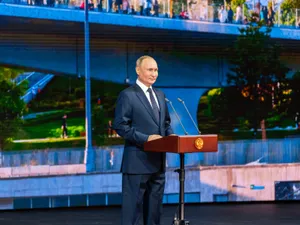 Putin ține un discurs la aniversarea a 875 de ani de la înființarea Moscovei/foto: Profimedia Images