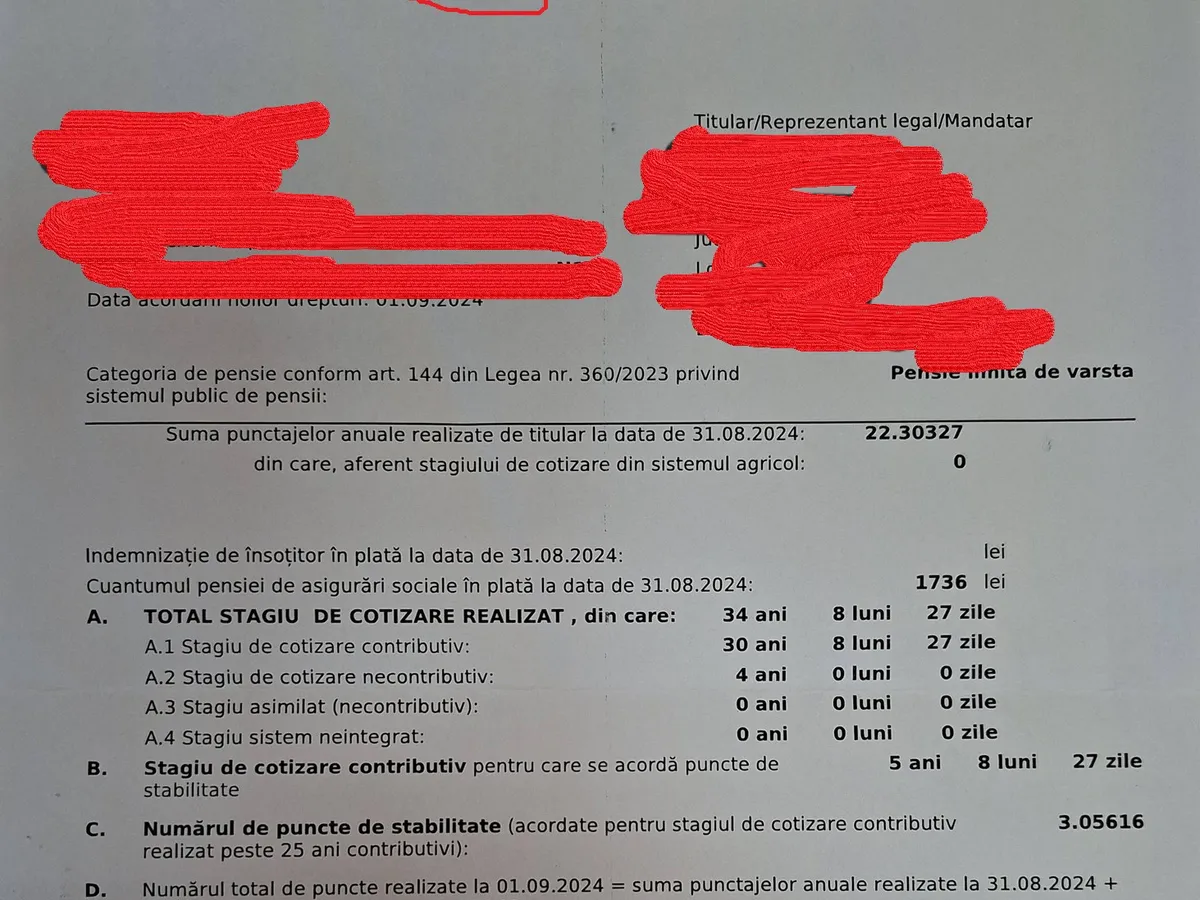 Pensie micșorată 2