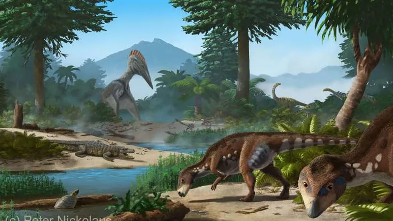 Transylvanosaurus platycephalus / Foto: (c) Peter Nickolaus - ilustraţie,(c) Dylan Bastiaans - Universitatea din Zürich