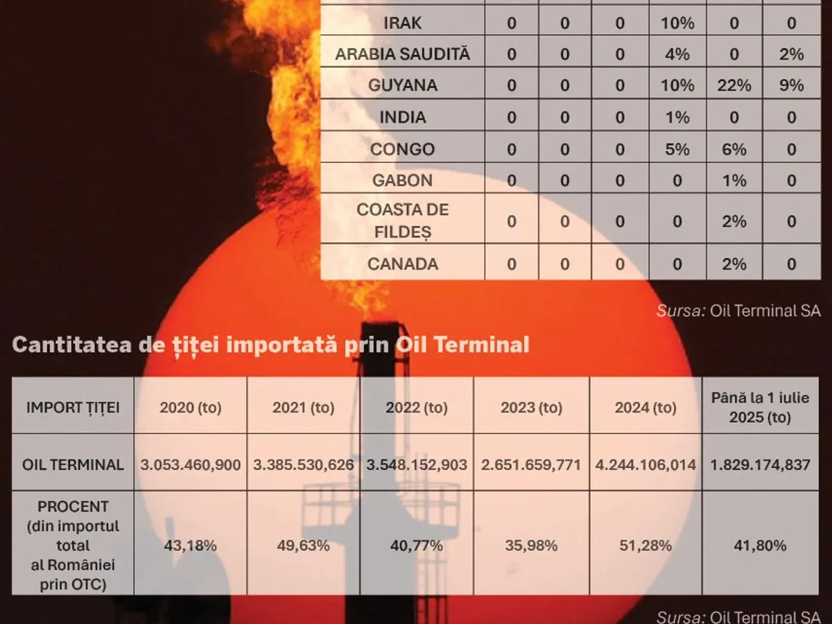 Structura dependenței României de țițeiul străin - Foto. Arhiva