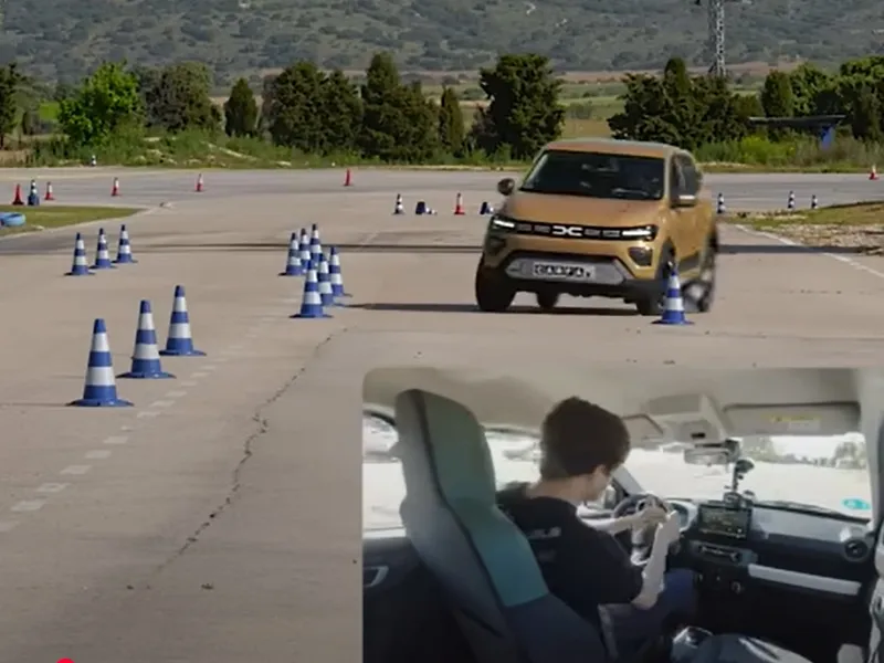 Mașină electrică Dacia Spring? Nu trage de volan la peste 70 km/h! Pericol de răsturnare! - Foto: captură video