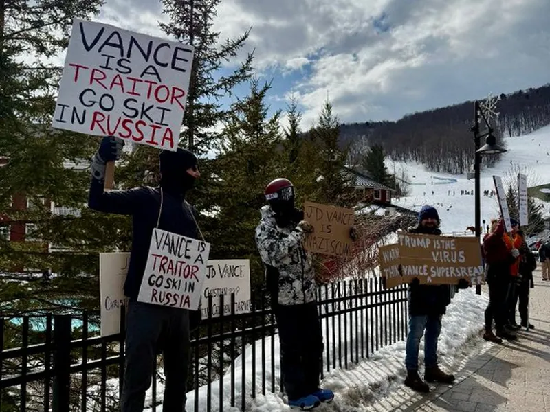 JD Vance, evacuat urgent de pe pârtia de schi din Vermont, după cearta cu Zelenski. Ce s-a întâmplat - Foto: X / @NanaSajaia