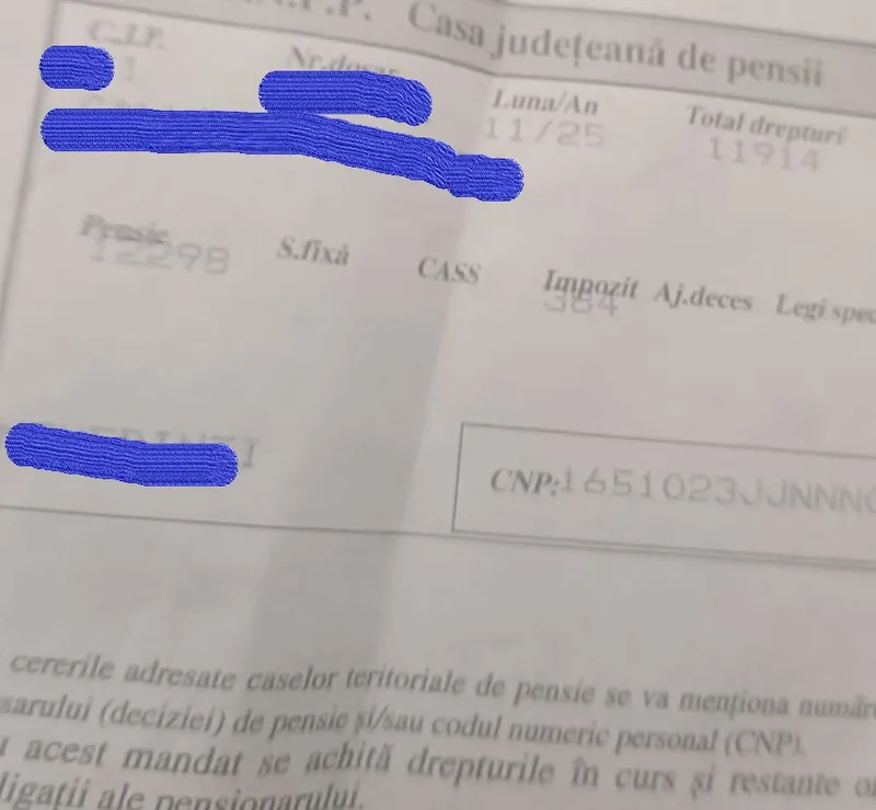 Talon pensii - Foto: Casa de Pensii