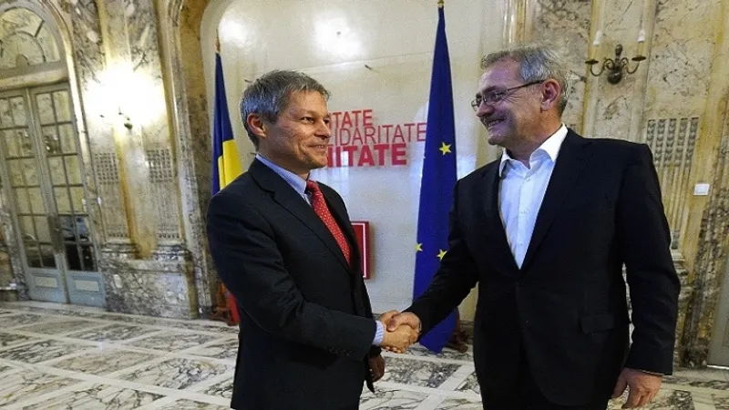 Cioloș nu a apucat să dea mâna și cu Ciolacu/FOTO: stirilekanald.ro
