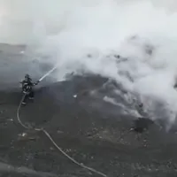 Incendiu puternic, la groapa de gunoi din Băicoi. / Foto: captură video