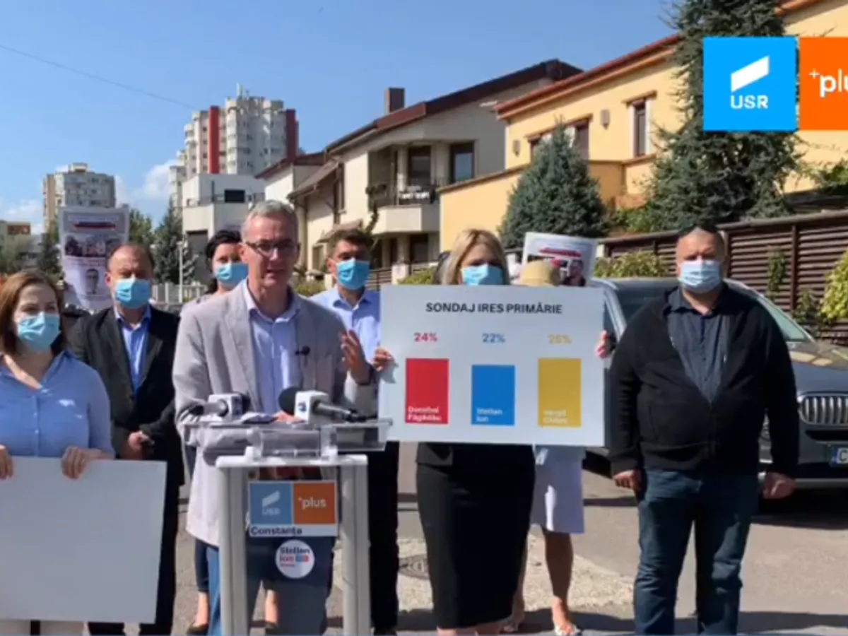 Stelian Ion a prezentat o pancartă în care apare tot pe locul 3, dar cu un procent în plus