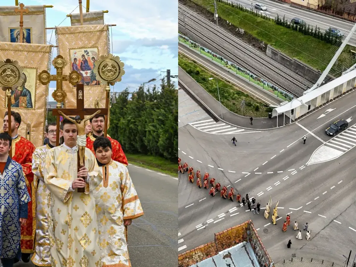 Procesiune impresionantă la Blaj: sute de credincioși refac Drumul Crucii în Săptămâna Mare