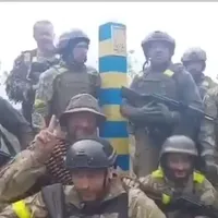 Ucrainenii pun marcaje de frontieră la nord de orașul Harkov, eliberat/foto: captură video