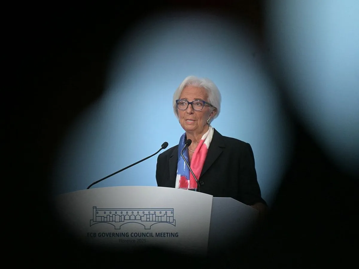 Christine Lagarde, preşedintele BCE, în conferinţă de presă - Foto: Profimedia Images
