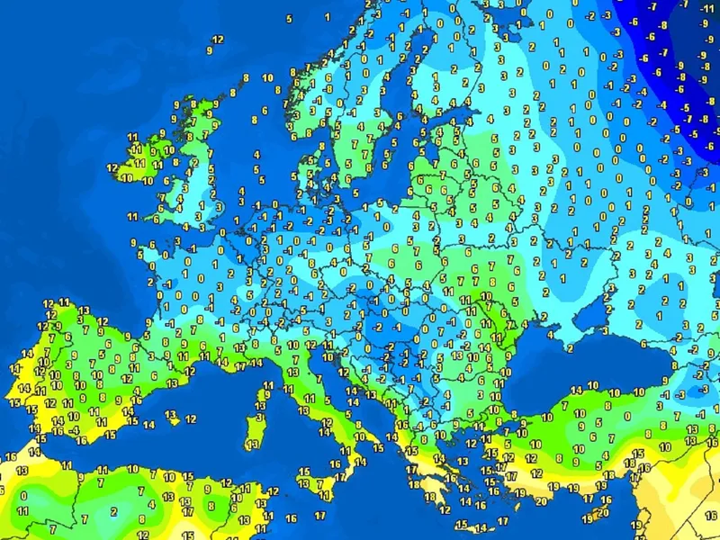 VREMEA În România s-a produs, azi, un fenomen METEO unic în Europa. Prăbușire de 15 grade HARTA - Foto: Severe Weather