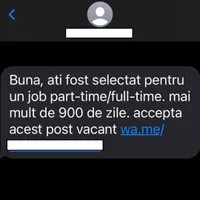 Atenție, schemă de fraudă cu mesaje de angajare și investiții prin SMS, WhatsApp, Telegram „iGOGO”! / Foto: Directoratul Național de Securitate Cibernetică - DNSC, Facebook