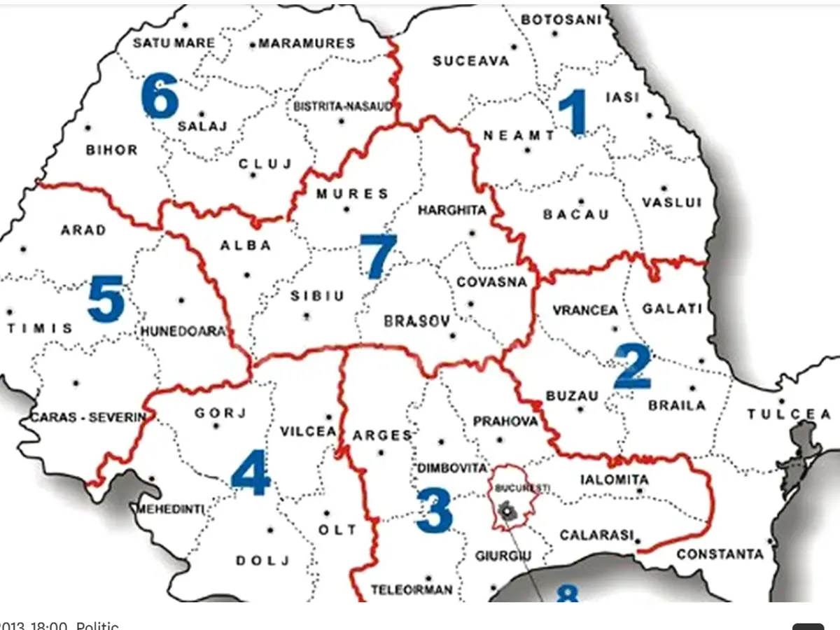 Harta regionalizării - Foto: Arhiva