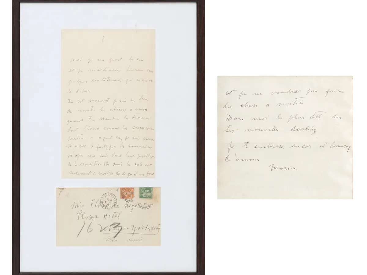 Scrisoarea lui Brâncuși pentru Florence Meyer - Foto:  Galeriile Artmark