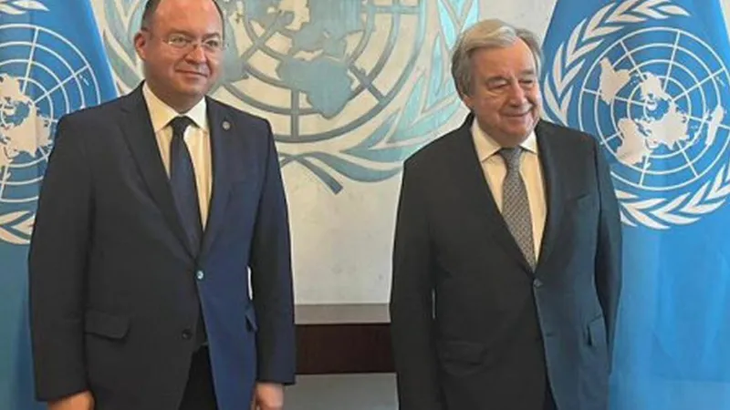 Întâlnire între Bogdan Aurescu, ministrul de Externe, şi Antonio Guterres, secretarul general ONU - Foto: MAE