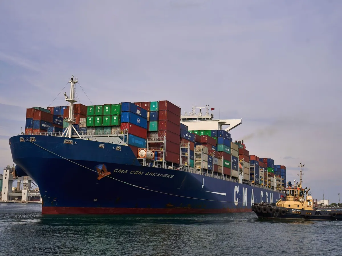 Navă container în portul Odesa, atacat de ruși -  Foto: Profimedia Images (imagine cu  rol ilustrativ)