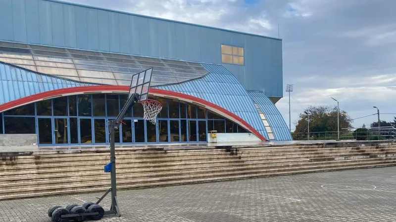 Nişte copii s-au urcat pe acoperişul Sălii Polivalente - Foto: Facebook/Sala Polivalenta "Elisabeta Lipa" Botosani"