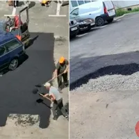 Muncitorii nu s-au obosit să dea autoturismul deoparte. Foto Ziar de Suceava
