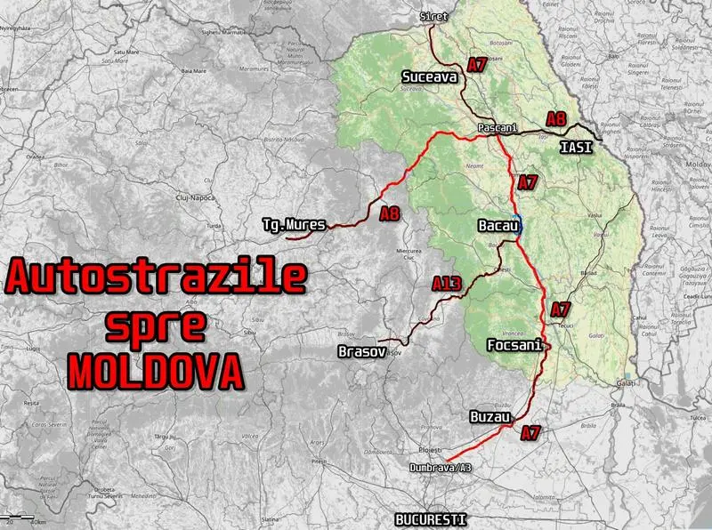 Autostrăzile din Moldova: A7, A8 și A13/FOTO: HotNews