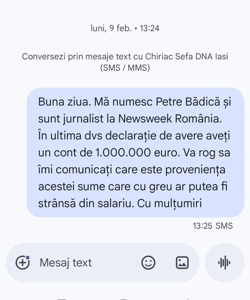 Mesaj către Cristina Chiriac - Foto: Newsweek Rom&acirc;nia