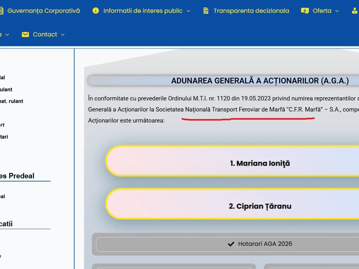 Mariana Ioniță la CFR Marfă - Foto: CFR Marfă