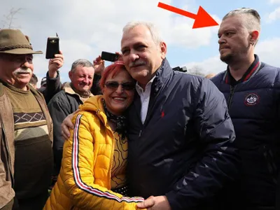 Dragnea și, în spate, îngerul lui păzitor/FOTO: Facebook.com