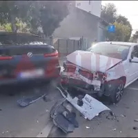 Carambol spectaculos, în Constanța. 5 mașini făcute praf, inclusiv un BMW și un Porsche - Foto: captură video