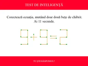 TEST DE INTELIGENȚĂ Corectează ecuația 9+9=2, mutând doar două chibrituri. Ai 11 secunde - Foto: Colaj Newsweek / mindyourlogic.com