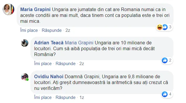 Maria Grapini crede că ungurii sunt foarte puțini Foto: captură Facebook