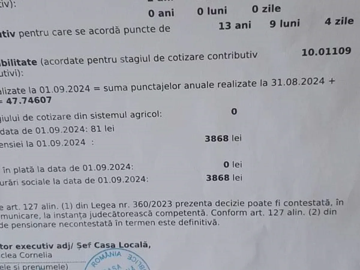 Decizie recalculare